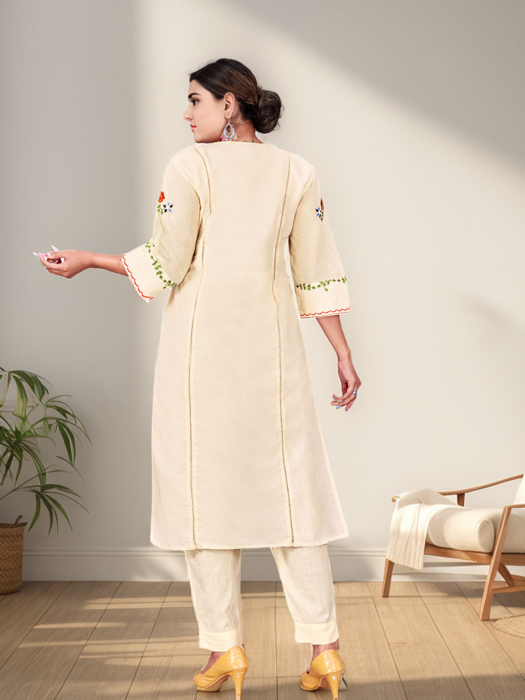 Pure Cotton White Kurta Pant Set