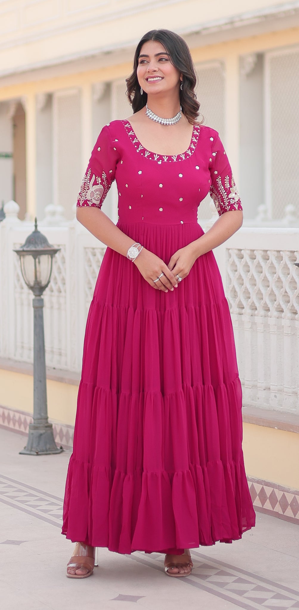 Raksh Badhan Special Trending Pink Kurta Set