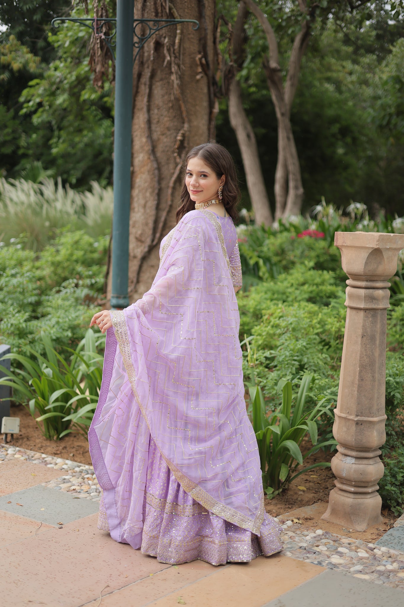 Party Wear Jacquard Lavender Lehenga Choli