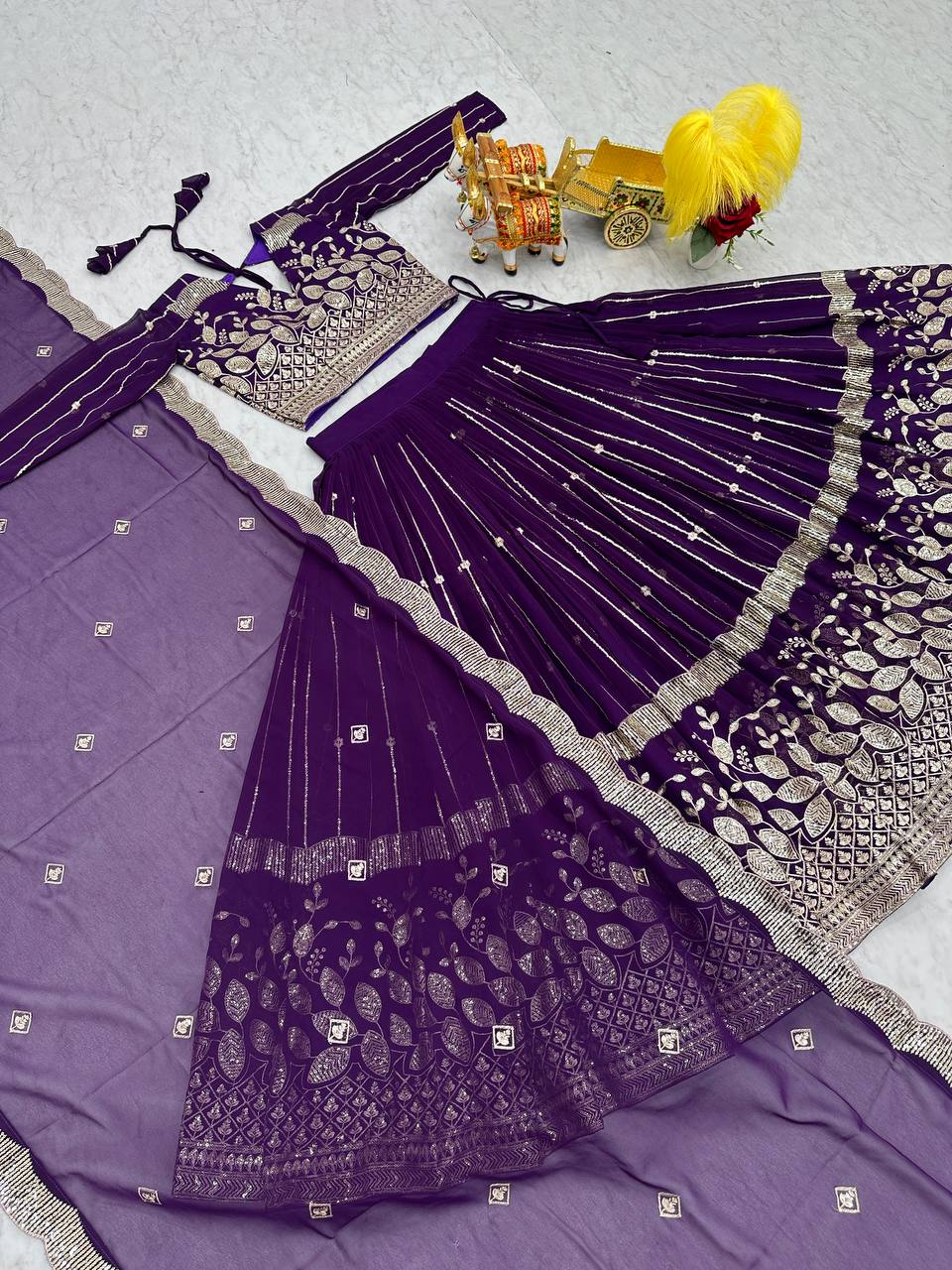 Ready To Wear Georgette Purple Lehenga Choli