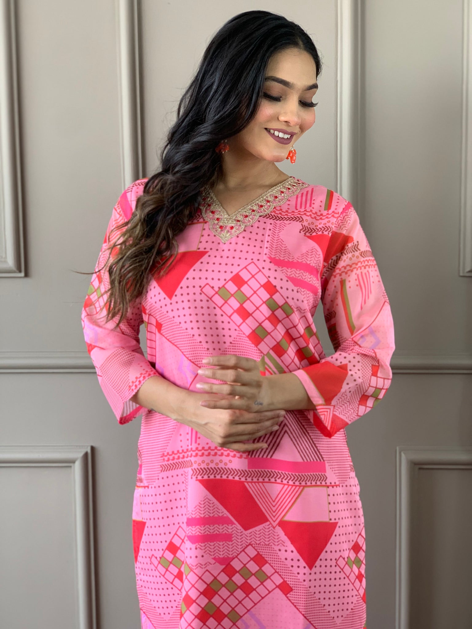 Ready To Wear Designer Pink Kurta Set