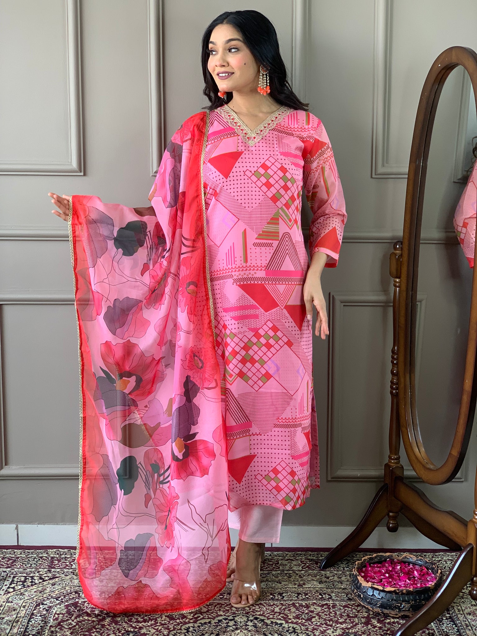 Ready To Wear Designer Pink Kurta Set