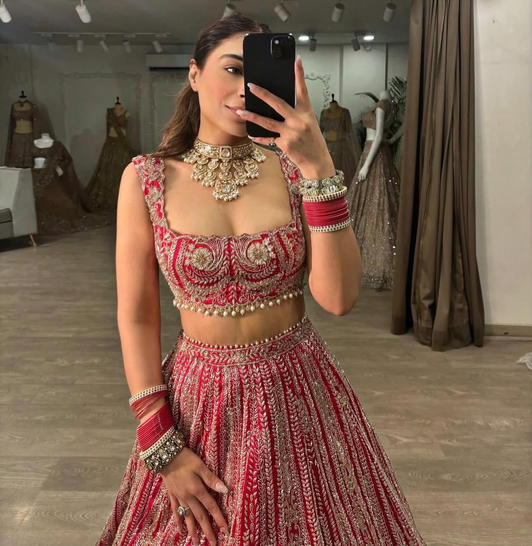 Bridal Wear Silk Red Lehenga Choli