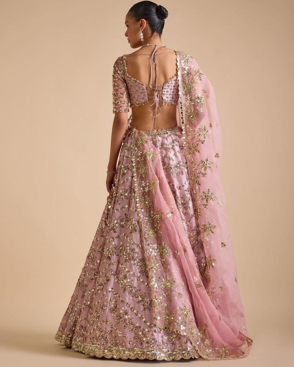 Wedding Wear Silk Pink Bridal Lehenga Choli