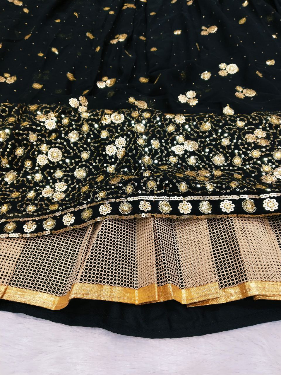 Georgette Wedding Wear Black Lehenga Choli