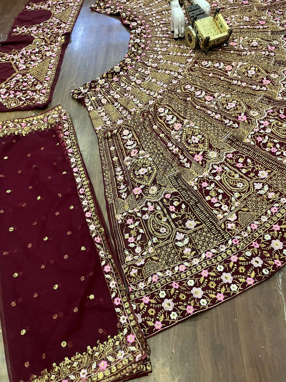 Bridal Collection: Wedding Wear Maroon Lehenga Choli