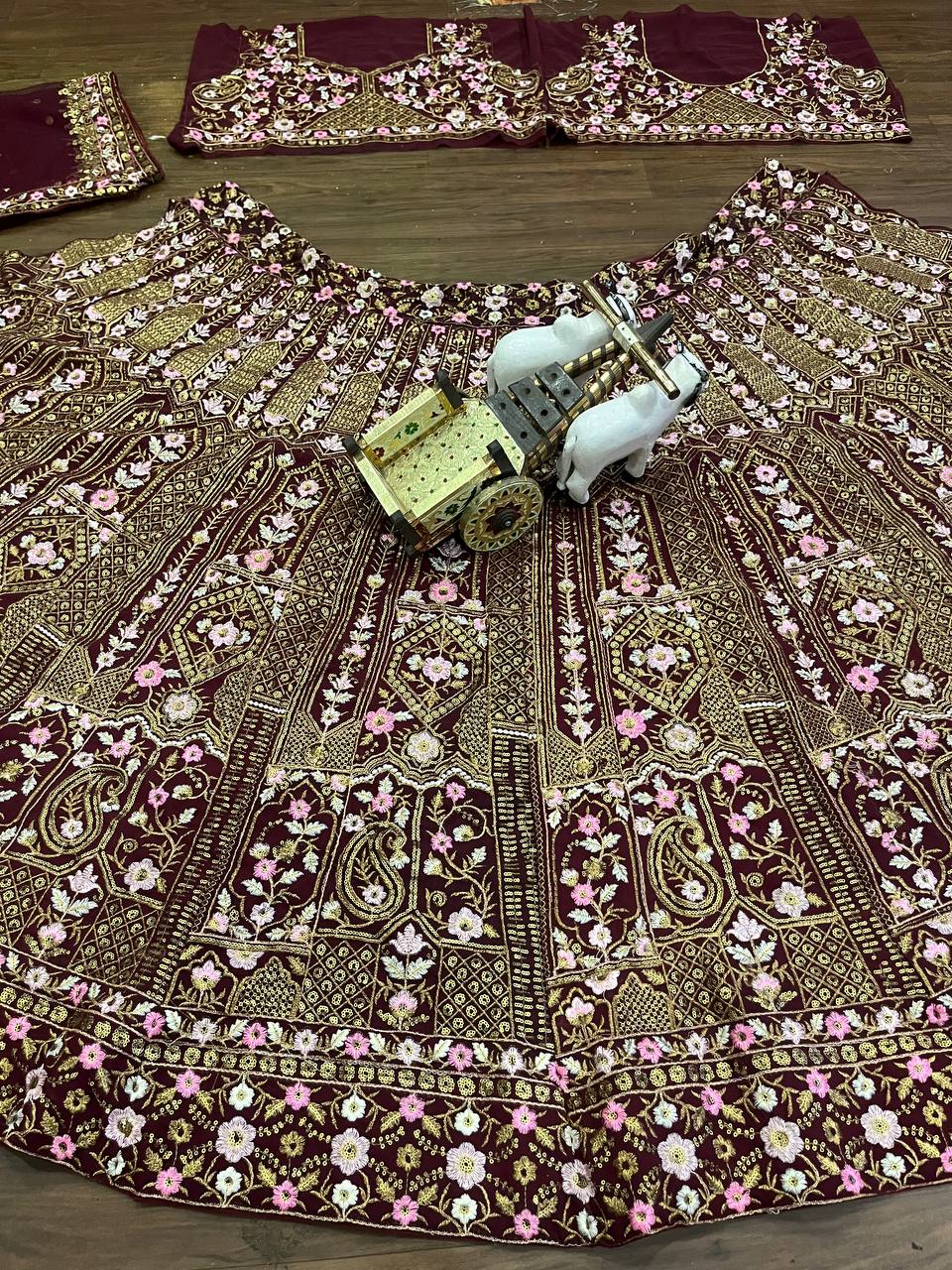 Bridal Collection: Wedding Wear Maroon Lehenga Choli