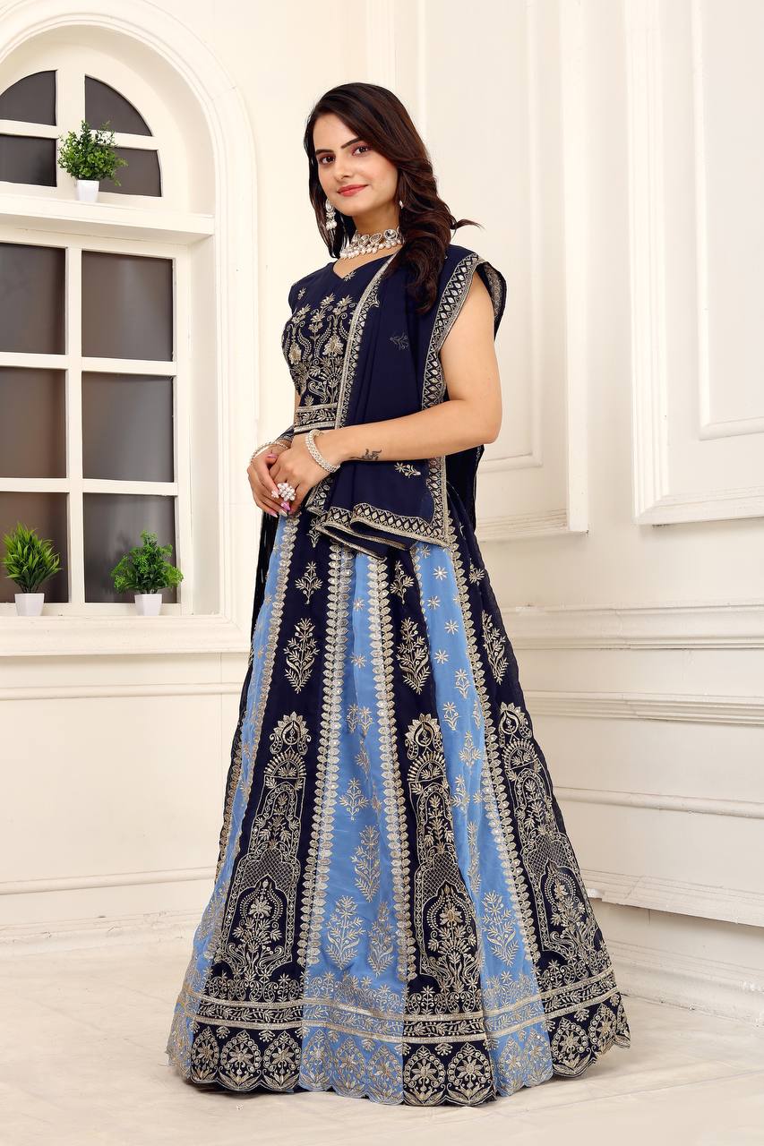 Georgette Silk Bridal Wear Lehenga Choli