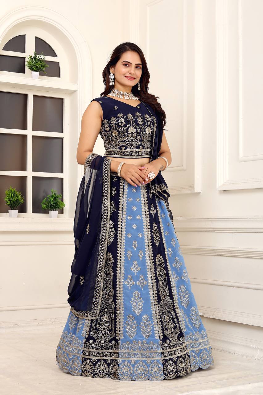 Georgette Silk Bridal Wear Lehenga Choli