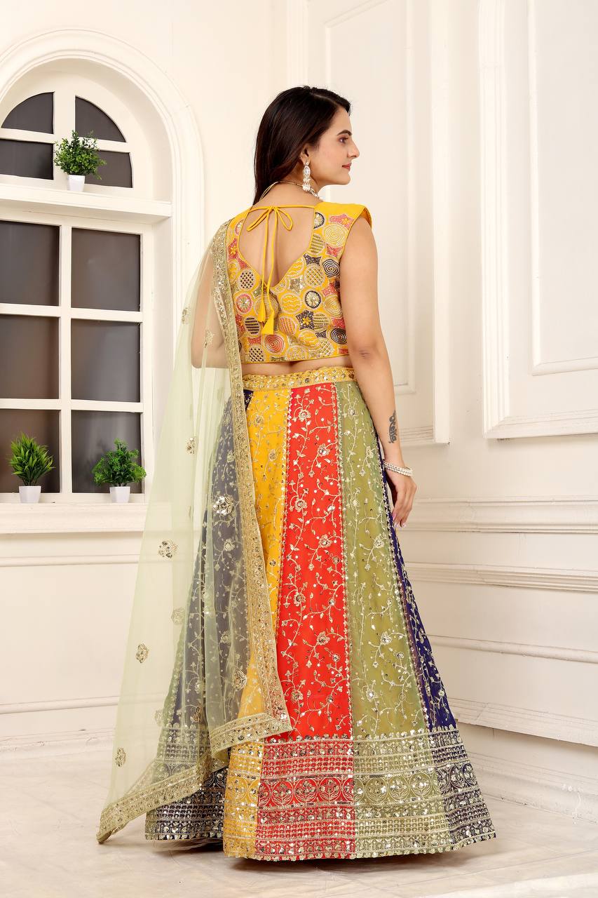 Georgette Silk Wedding Wear Multi Lehenga Choli