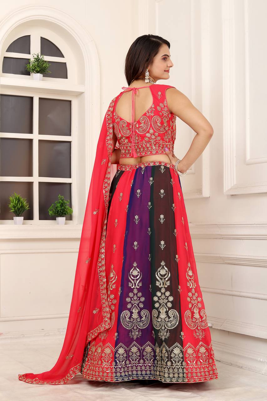 Wedding Wear Georgette Silk Lehenga Choli