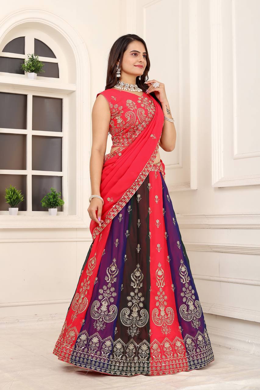 Wedding Wear Georgette Silk Lehenga Choli