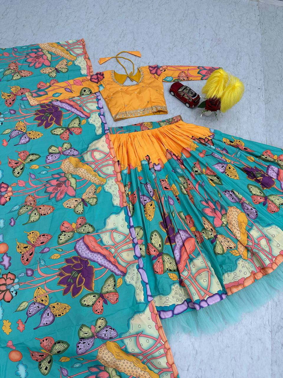 Printed Crepe Festival Wear Multi Lehenga Choli