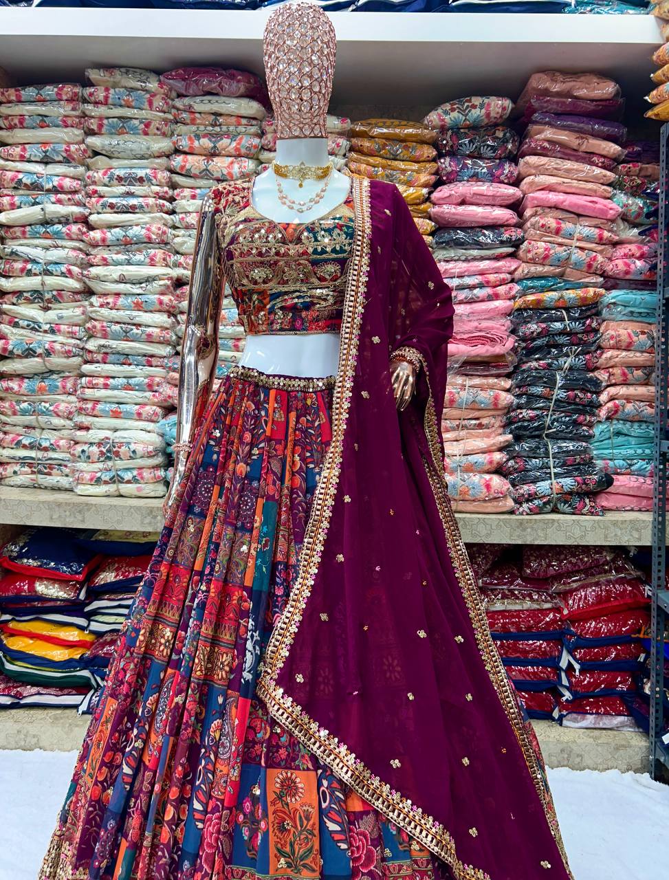 Georgette Wedding Wear Multi Lehenga Choli