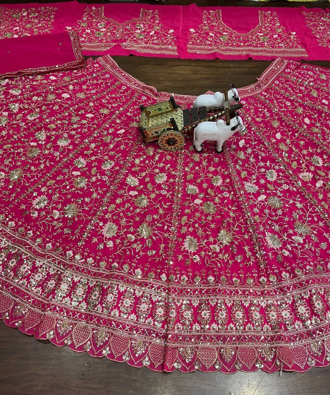 Bridal Wear Georgette Pink Lehenga Choli