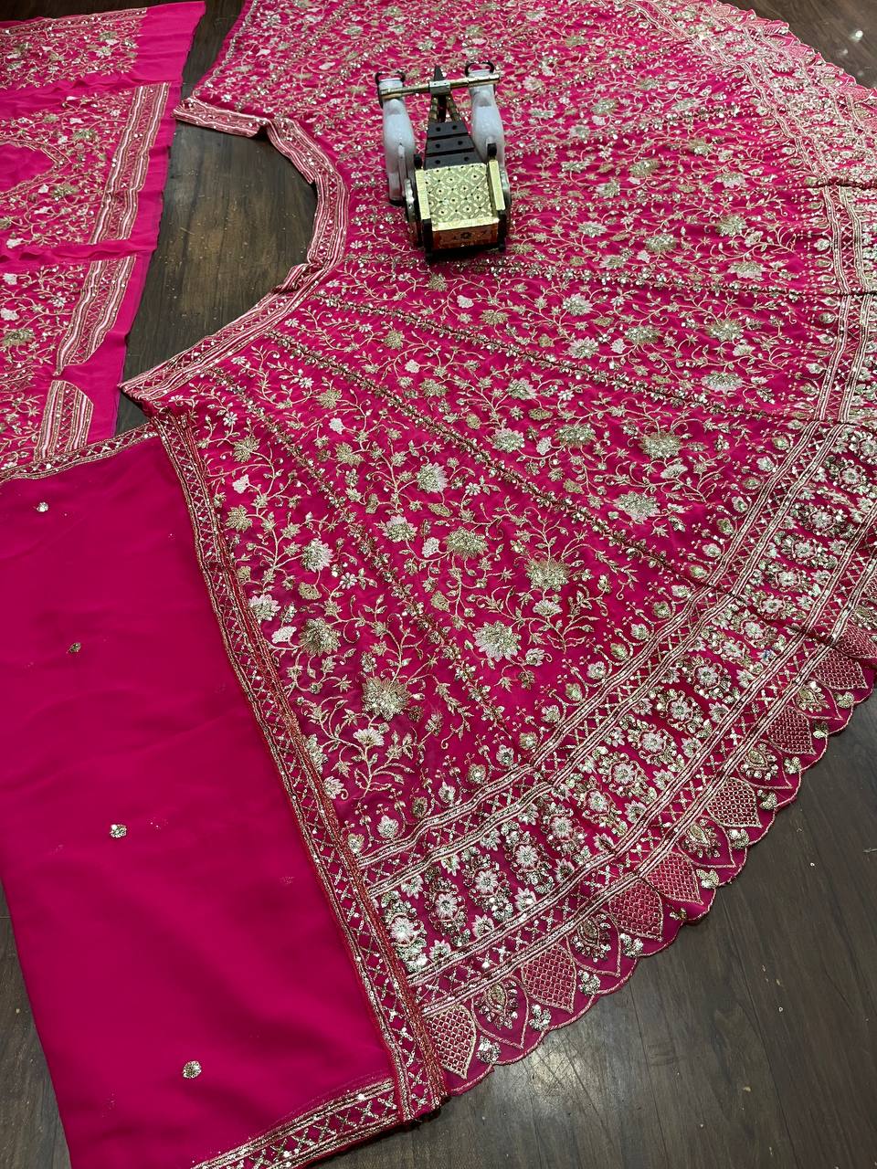 Bridal Wear Georgette Pink Lehenga Choli