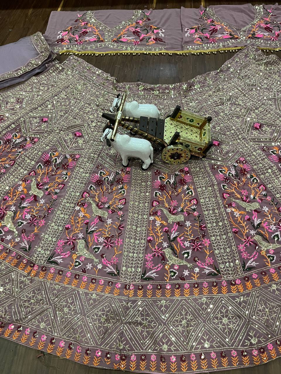 Georgette Beige Bridal Lehenga Choli